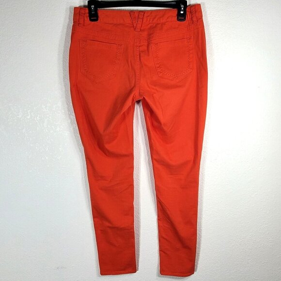 Maurices Orange Skinny Fit Womens Pants Size 7/8 Cotton/Spandex Fall Halloween - Picture 10 of 11